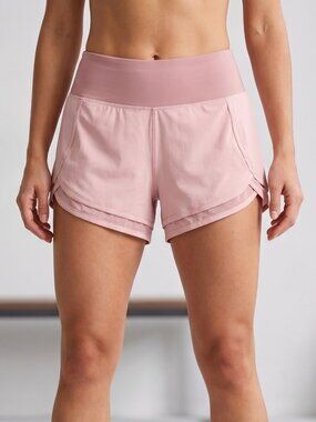 NWT | Soothfeel Rose Pink Running Shorts Zipper Pocket Built-in Liner | Medium